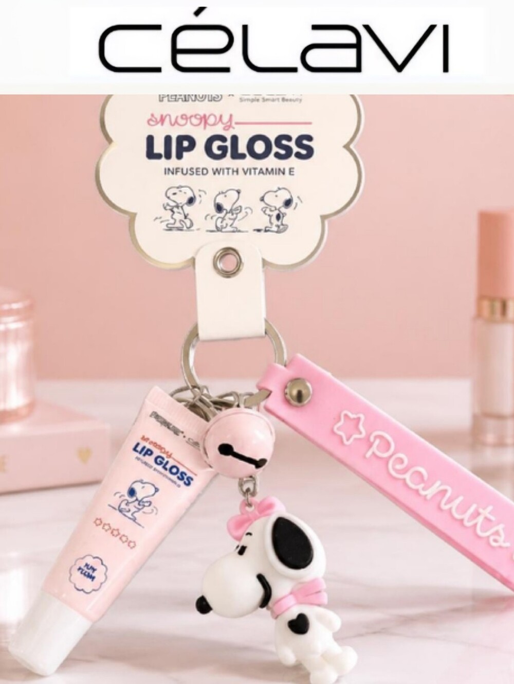Celavi X Peanuts Snoopy Lip Gloss Keychain